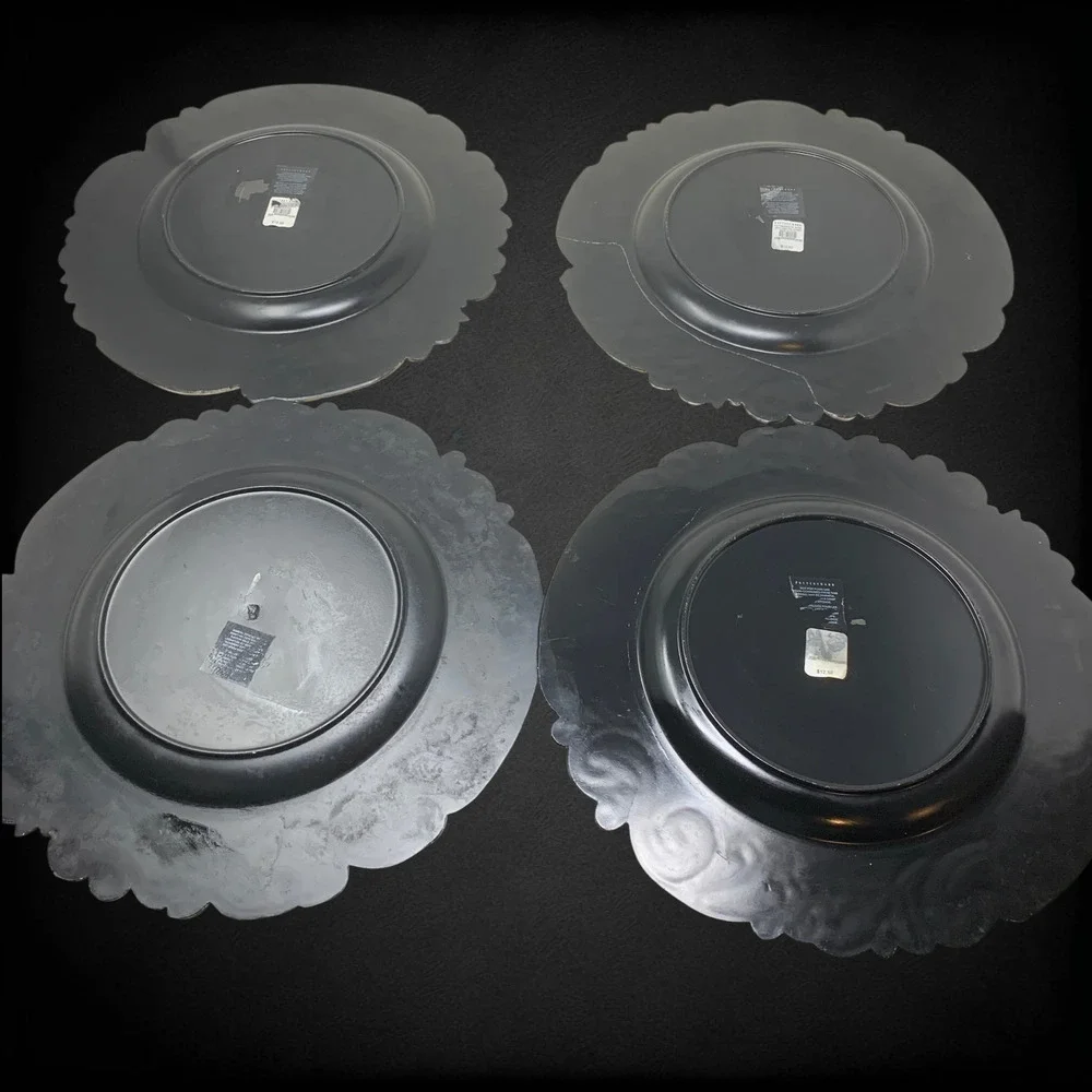 Vtg Lot 4 x Pottery Barn Decorative Charger Plates 14